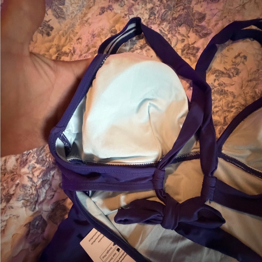 Cupshe Purple Crisscross Back One Piece Swimsuit - Picture 6 of 9
